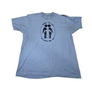 Vintage Retro Rap Graphic T Shirt Blue Screen Stars USA M 50/50 Screen Stars